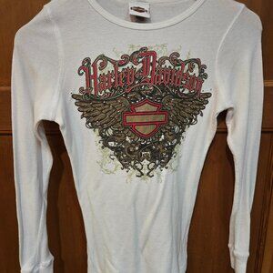 Harley Davidson Women's Long Sleeve Shirt Embellished from HD Honolulu HI Size M